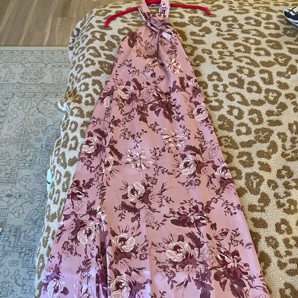 Anthropologie BHLDN Ruby Twist Halter Satin Gown - Picture 4 of 6
